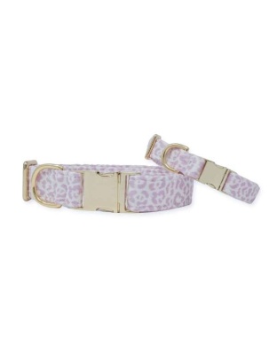French Lavender Rosette Classic Dog Collar - L
