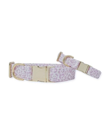 French Lavender Rosette Classic Dog Collar - L