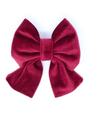 Limited Edition Velvet Mulberry Sailor Dog Bow - Large