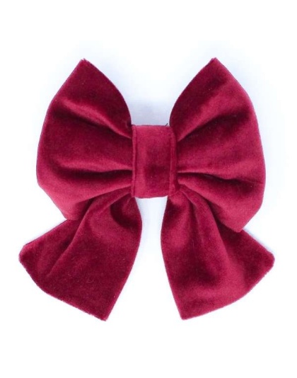 Limited Edition Velvet Mulberry Sailor Dog Bow - Standard