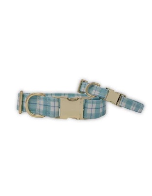 Seaside Plaid Classic Dog Collar - L