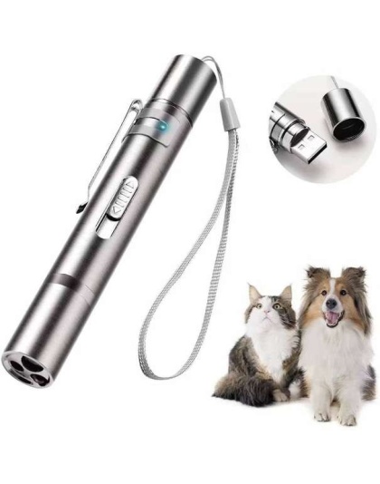 Red Laser Pointer for Cats Dogs 3 Multi-mode Interactive Toy