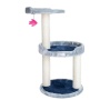 3 Level Real Wood Cat scratcher, x2905, Gray W Plush Perch