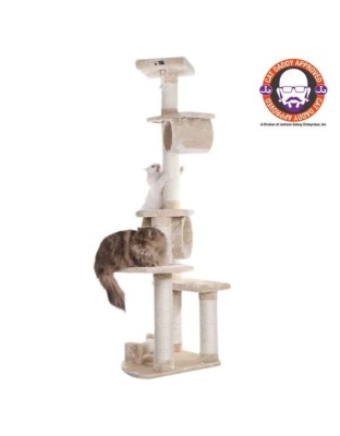 74 " H Real Wood Cat Tree With Cured Sisal Posts A7463