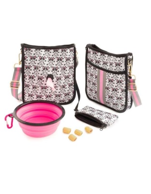 "Oh la la" French Bulldog Dog Walking Messenger Bag Set