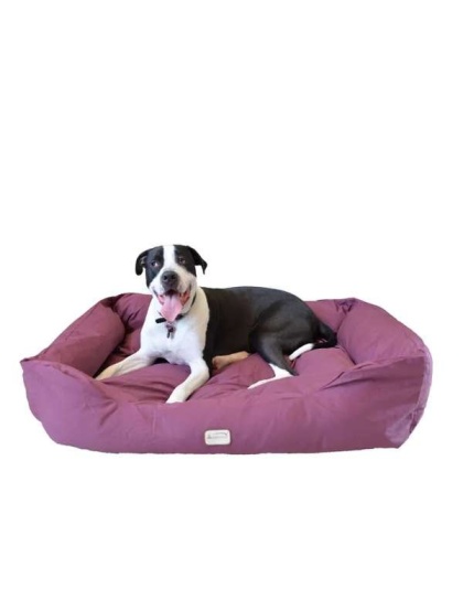 Armarkat Bolstered Dog Bed, Burgundy,In M/L/XL 3 Sizes - L