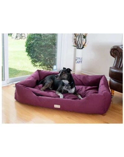 Armarkat Bolstered Dog Bed, Burgundy,In M/L/XL 3 Sizes - L