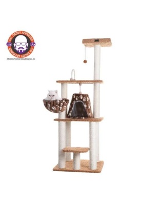Armarkat Brown Carpet Cat Furniture, Real Wood Kitty Tower
