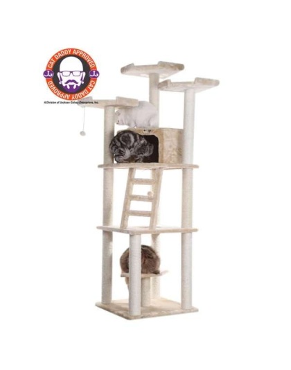 Armarkat Multi-function Real WOOD Cat Tower Beige