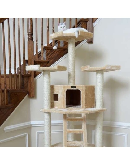 Armarkat Multi-function Real WOOD Cat Tower Beige