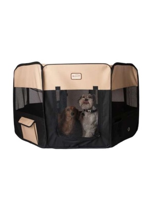 Armarkat PP003BGE-XL Portable Pet Playpen In Bk and Bge Comb