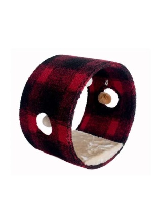 Armarkat Real Wood Cat Hideaway Tunnel, Scotch Plaid - 12"