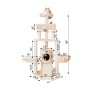 RED - Armarkat Real Wood Spacious Thick Fur Cat Tower W Lounge