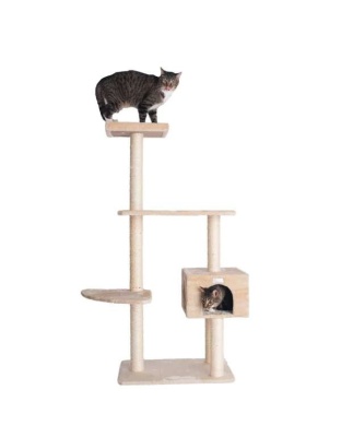 GleePet 57-Inch Cat Tree  Real Wood Cat Perches Bge