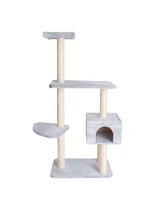 GleePet 57-Inch Cat Tree Real Wood Climbing Perch Gray