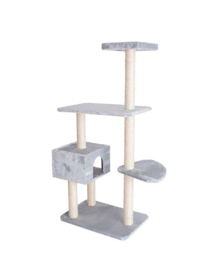 GleePet 57-Inch Cat Tree Real Wood Climbing Perch Gray
