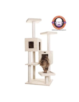 Multi-Level Real Wood Cat Tree W Two Condos, Perches A6702