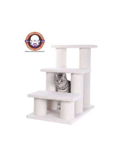 Real Wood 3 Step Cat Step Stairs Ramp,  25" Dogs Climber