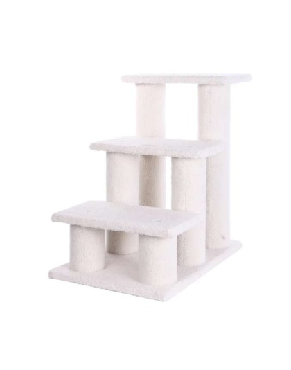 Real Wood 3 Step Cat Step Stairs Ramp,  25" Dogs Climber
