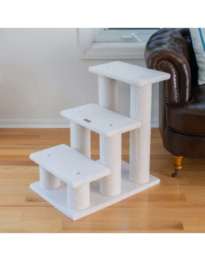 Real Wood 3 Step Cat Step Stairs Ramp,  25" Dogs Climber