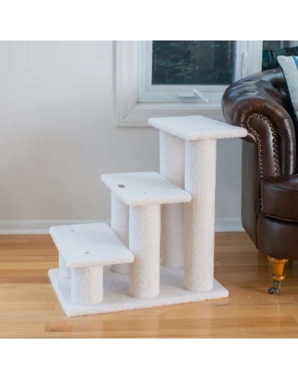 Real Wood 3 Step Cat Step Stairs Ramp,  25" Dogs Climber