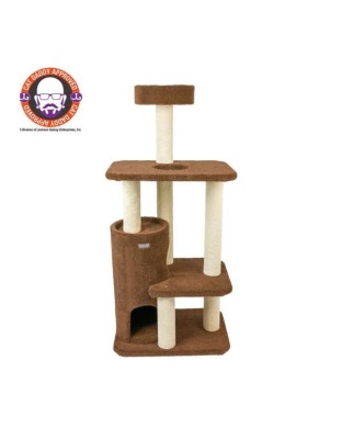 Real Wood 3-Level Carpeted Cat Tree Condo, Kitten Climber