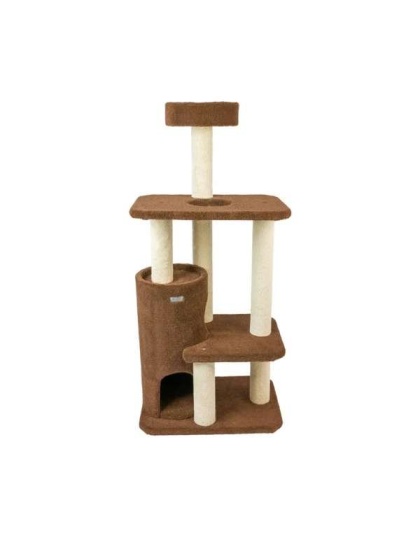 Real Wood 3-Level Carpeted Cat Tree Condo, Kitten Climber