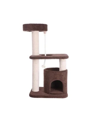 Real Wood 3-Tier Carpeted Cat Tree Condo  Kitten Play House