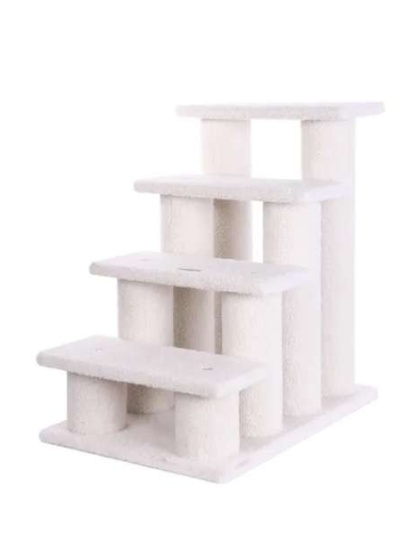 Real Wood 4 Steps Ramp For Dogs, Cats, Cat Step Stairs Ramp