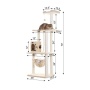 Real Wood 70" Cat Furniture,Ultra thick Faux Fur Cat Condo