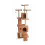 Ochre Brown - Real Wood 74" Multi-Level Cat Tree Large Cat Play Furniture