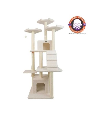 Real Wood B8201 Classic  Ivory Cat Tree Multi Levels W Ramp