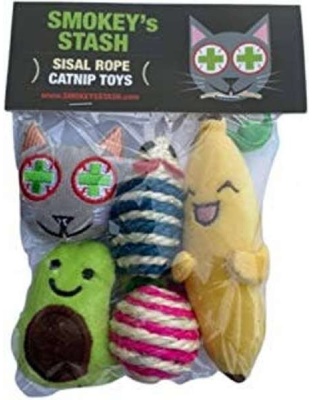 Smokey's Stash Catnip Toys-Avocado, Banana & Sisal Rope Toys
