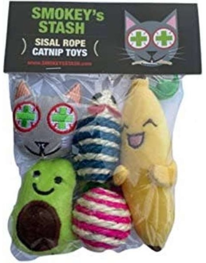Smokey's Stash Catnip Toys-Avocado, Banana & Sisal Rope Toys