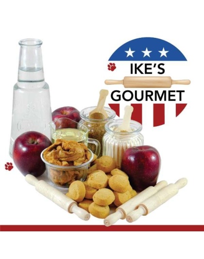 Ike's Gourmet Apple Pie Dog Treat Cookies - Real Fruit Shortbread Cookies Vegan and All-Natural Grain and Gluten Free Made in USA - 8 oz. Resealable & Reusable Standing Pouch with Interior Zipper