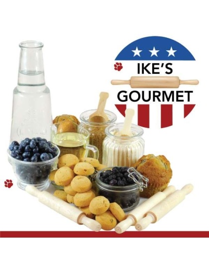 Ike's Gourmet Blueberry Muffin Dog Treat Cookies - Real Fruit Shortbread Cookies Vegan and All-Natural Grain and Gluten Free Made in USA - 8 oz. Resealable & Reusable Standing Pouch with Interior Zipper