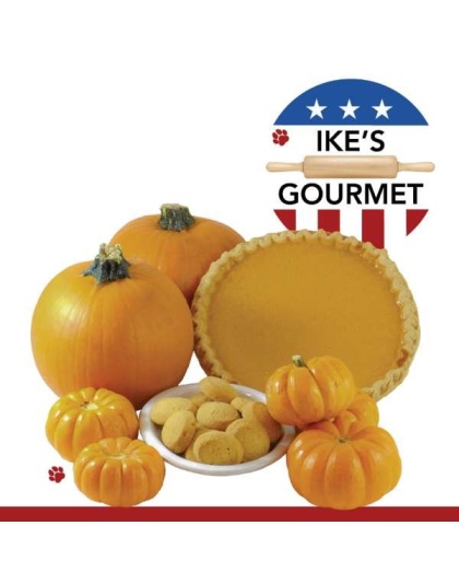 Ike's Gourmet Pumpkin Pie Dog Treat Cookies - Real Fruit Shortbread Cookies Vegan and All-Natural Grain and Gluten Free Made in USA - 8 oz. Resealable & Reusable Standing Pouch with Interior Zipper