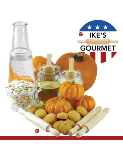 Ike's Gourmet Pumpkin Pie Dog Treat Cookies - Real Fruit Shortbread Cookies Vegan and All-Natural Grain and Gluten Free Made in USA - 8 oz. Resealable & Reusable Standing Pouch with Interior Zipper