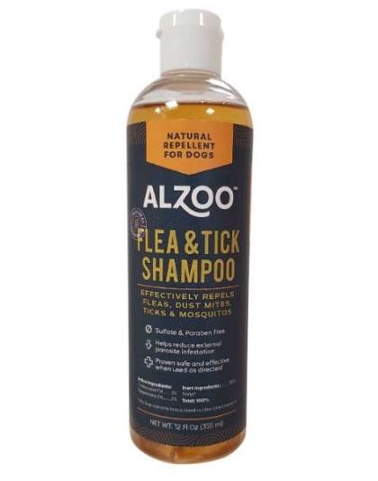 ALZOO Plant-Based Flea and Tick Repellent Shampoo for Dogs, 12oz