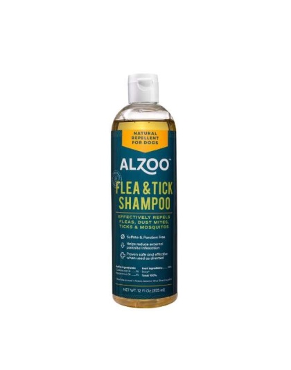 ALZOO Plant-Based Flea and Tick Repellent Shampoo for Dogs, 12oz