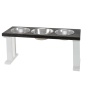 White/Ebony - Farmhouse 3 Bowl Elevated Regular Feeder - 16 Inch