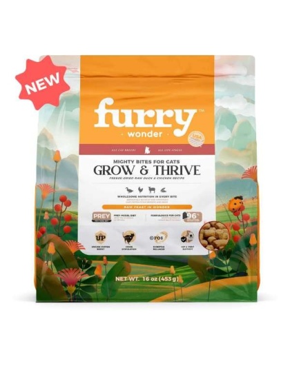 Grow&Thrive Freeze-Dried Raw Duck&Chicken Recipe for Cats - 16oz