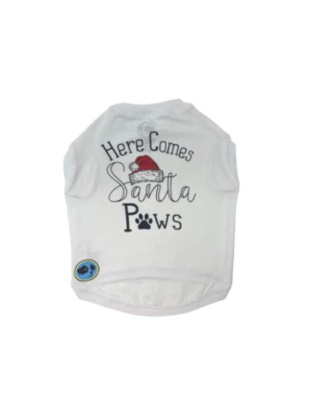 White - Santa Paws Tee - Large