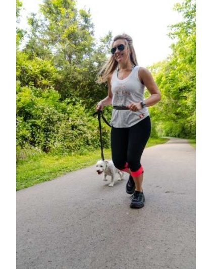 Cascades Graphite Stretchable Runner Dog Leash - 7 to 11 feet when stretched.