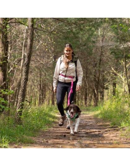 Cascades Plum Boysenberry Stretchable Runner Dog Leash - 6 to 10 feet when stretched.