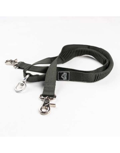 Teton Dark Gray Elastic Dog Leash Coupler - 20 to 30 inches when stretched