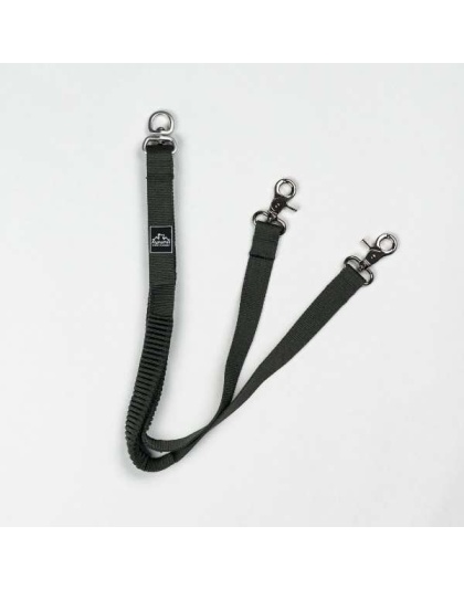 Teton Dark Gray Elastic Dog Leash Coupler - 20 to 30 inches when stretched