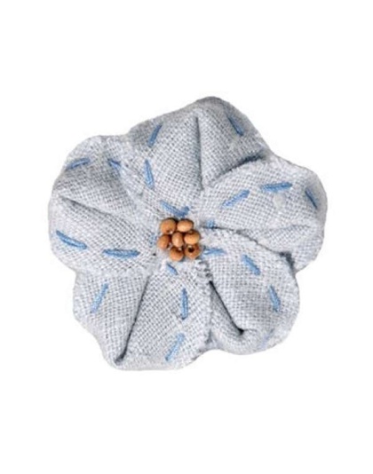 FL2003 | Linen Flower Dog | Cat | Pet Bow on Velcro Fastener|Pets Ribbons - White
