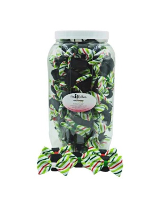 GG110CV | 100 Christmas Candy Striped Velcro Dog Bows in Jar|Pets Ribbons