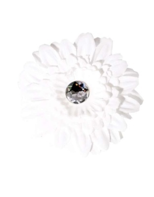White - FL2002 | Daisy Flower Dog/ Cat Bow on Velcro Collar Attachment|Pets Ribbons